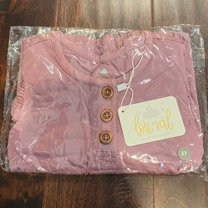 Lori + Val Bamboo Light Mauve Short Sleeve Twirl Dress 3T NWT